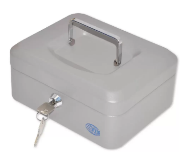 FIS Cash Box with Key 8 Inch Matt Finish Grey Color - FSCPTS0032GY