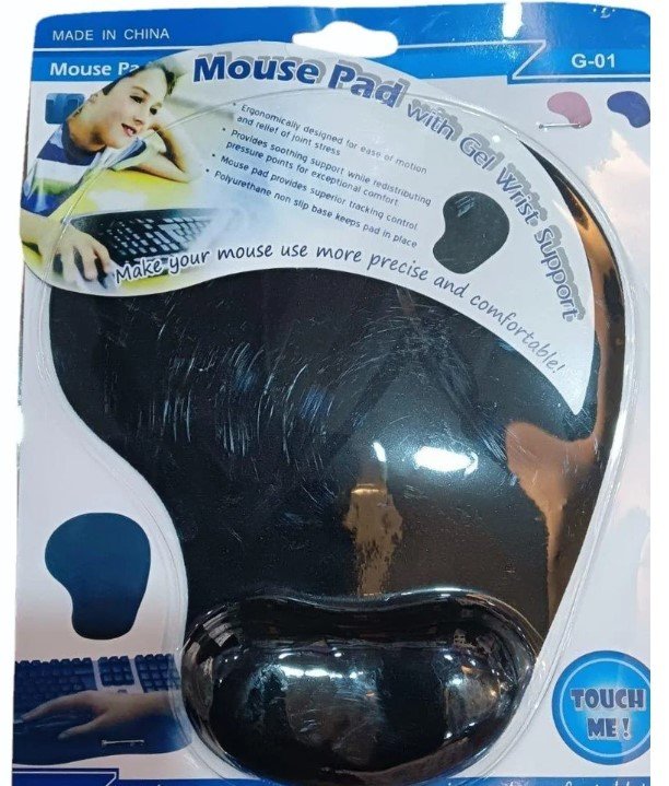 Mouse Pad With Gel Wrist Support For Computer, Laptop And Gaming, G-01 Black