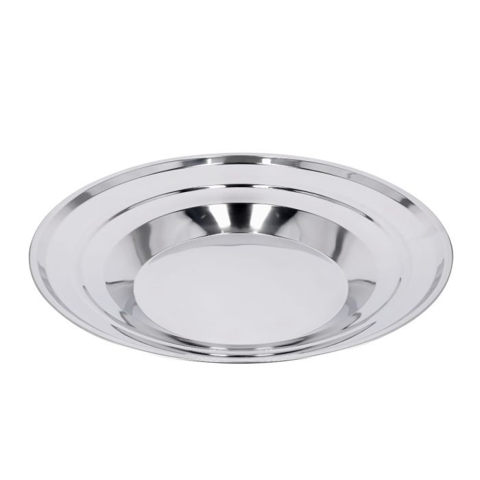 Royalford 60 CM Deep Round Serving Plate- RF11620| Premium-Quality, Light-Weight And Food-Grade Stainless Steel Plate| Elegant And Durable With A Mirror-Finish Body| Perfect For Serving Food| Silver