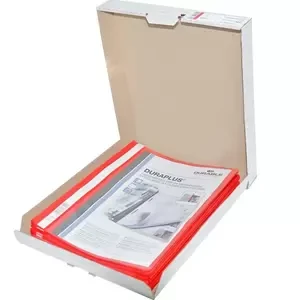 25-Piece Durable Duraplus Clear View File, A4 Size, Red Colour - DUPG2579-03