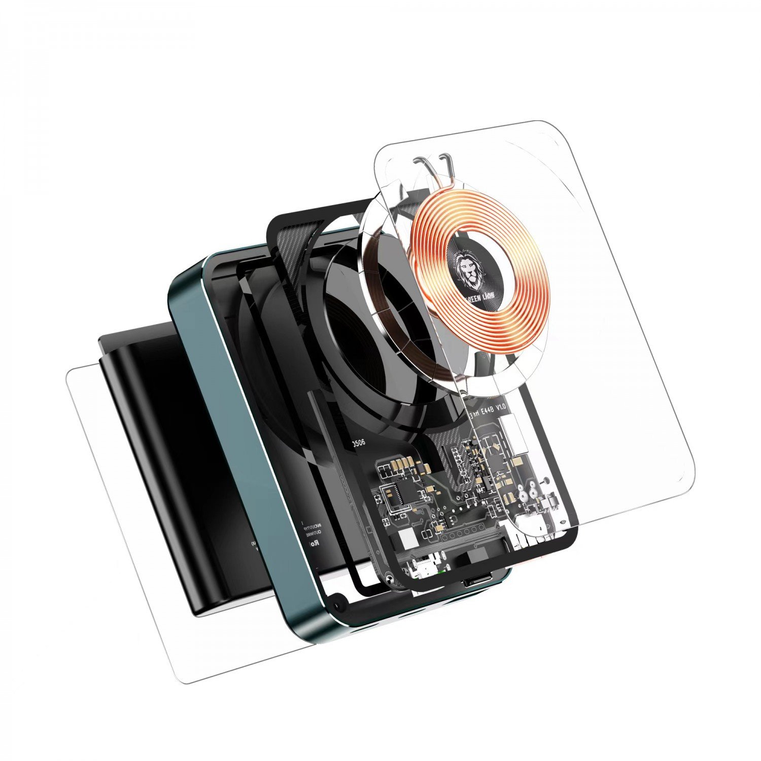 Green Transparent Magsafe Power Bank 10000mAh ( QC 22.5W + PD 20W ) 15W - Black