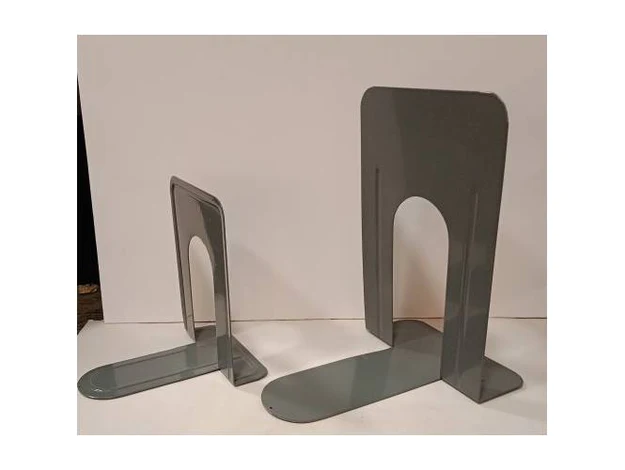 DELI 9262 Metal Book Ends, 7 1/2 inches, 48x31x20cm, 2pcs/set, Grey