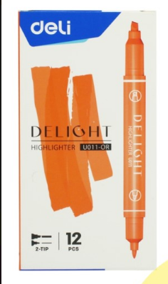 Highlighter Deli double-sided EU011-OR, orange