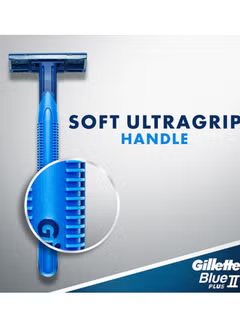 Blue II Plus Mens ,Disposable Razors 10+4 Count