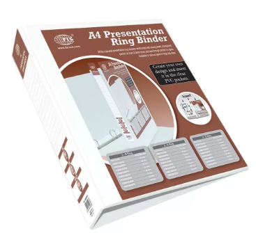 FIS Presentation Binder 4D Ring, A4 Size, 50mm Ring Size, 3.00 Inch Spine Colonne - FSBD450DPB