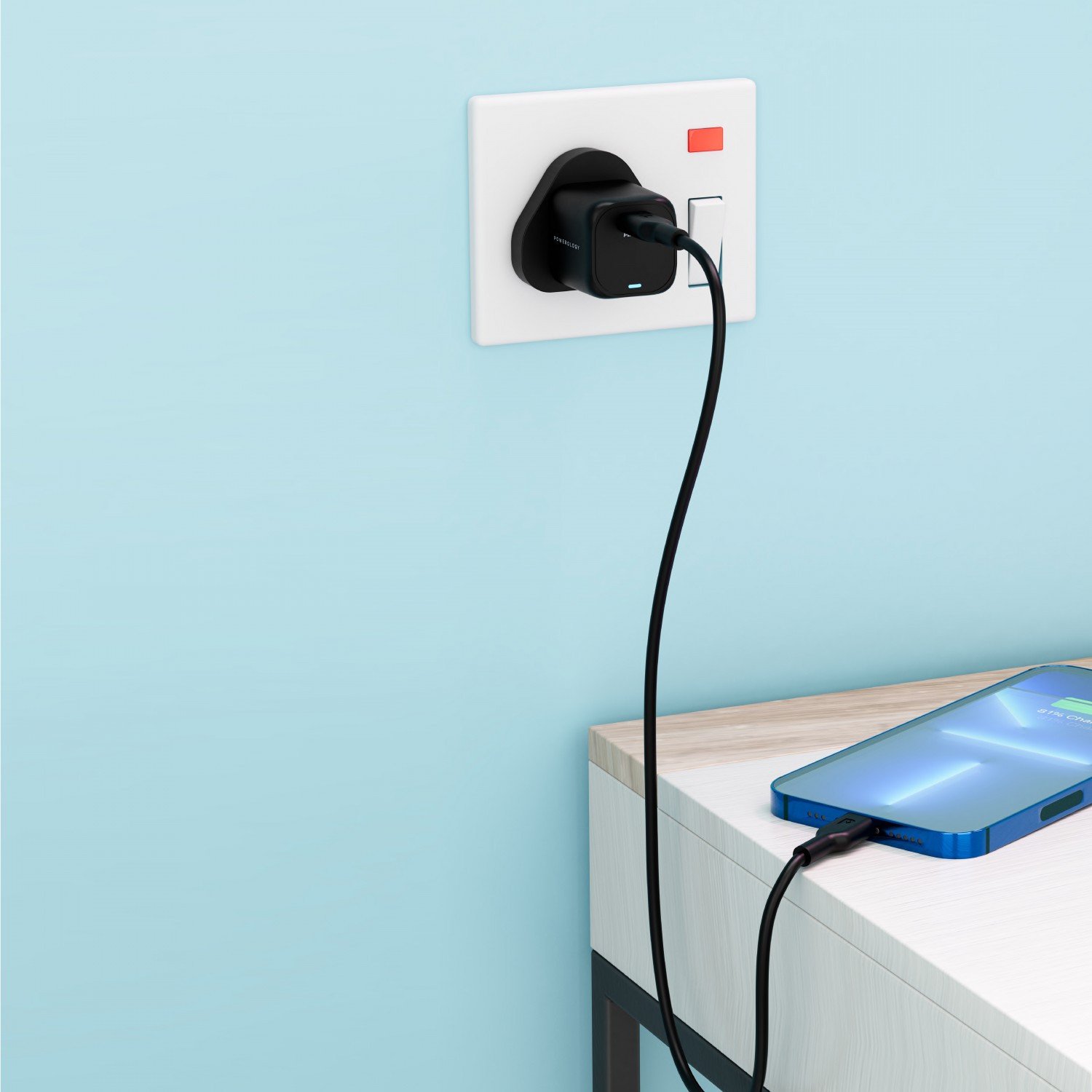 Powerology GaN PD Charger 33W UK - Black