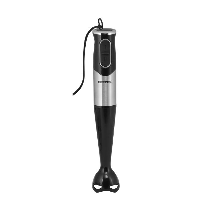 Geepas GHB43023 400W 3in1 Immersion Hand Blender - Stainless Steel Blades | Ideal 2 Speed Mini Food Processor For Baby Food Soup Vegetables Fruits | 860ml Chopper Bowl & Electric Egg Whisk | 2 Years W