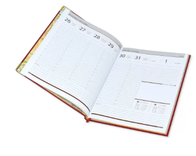 FIS Golden Executive Diary 2023 English/French (1-Week at a glance) Vinyl, Cover Red - FSDI32EG23RE