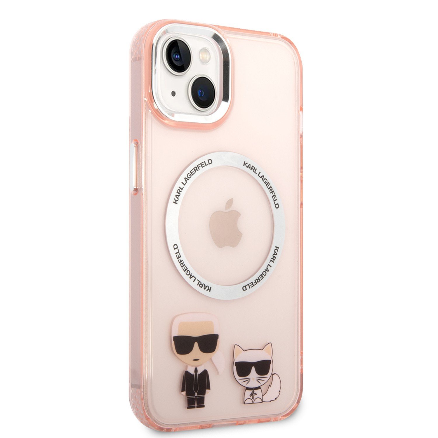 Karl Lagerfeld Magsafe PC/TPU Case With Ring For iPhone 14 Plus - Pink