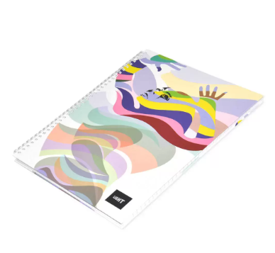 LIGHT Pack of 5 Spiral Hard Cover Notebook, Single Line, Size A4, 100 Sheets - LINBSA41702