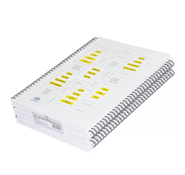 5-Piece FIS Spiral Hard Cover Notebook Single Line A4, 100-Sheets - FSNBSA41907