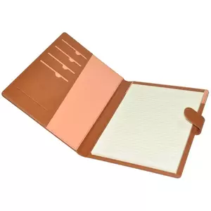 FIS Executive Folder with Writing Pad Italian PU 24x32cm, Brown - FSGT2432PUBRD2