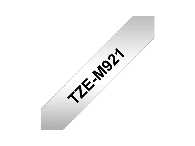 Brother P-Touch TZE-M921 Label Tape 9mm x 8m Black On Matt Silver Tape