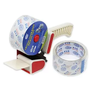 FIS Bopp Packing Tape 45 Micron, 2 InchesX50 Meters, 2Rolls And Blue Dispneser FSTA2X50M