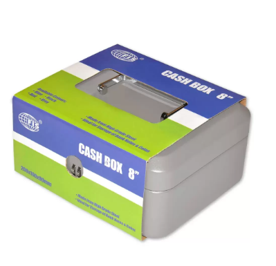 FIS Cash Box with Number Lock 8 Inch, Matt Finish Grey Color - FSCPTS0037GY