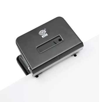 FIS 2-Holes Metal Punch 10 Sheets 1 mm, 8 cm apart hole size 6 mm, Medium Size, Black -FSPUN208BK