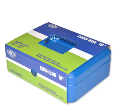 FIS Cash Box with Number Lock 10 Inch, Matt Finish Blue Color - FSCPTS0027BL