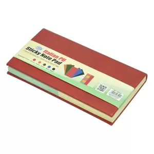 FIS Italian PU Sticky Note, Size 3 x 3 Inch, 2 Sticky Note Pads Set + 2 Flags Set, 200 Sheets, 2 Colours x 100 Sheets - FSPO36