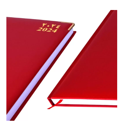 FIS A4 Diary 2024 Arabic/English (Golden Corners) Red - FSDI42AE24RE