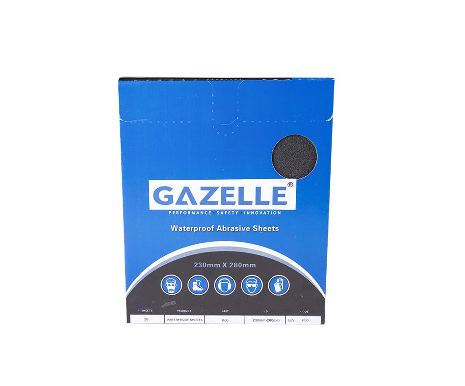 GAZELLE GWP80 WATERPROOF SHEETS 8 X 11IN – 80GRIT (PACK OF 50)