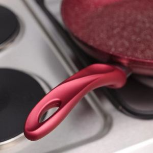 Royalford Frypan With Durable Granite Coating - Aluminium - Red - RF10261-RD