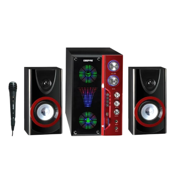 2.1-Channel Multimedia Speaker System With USB SD Card Slots And FM Radio