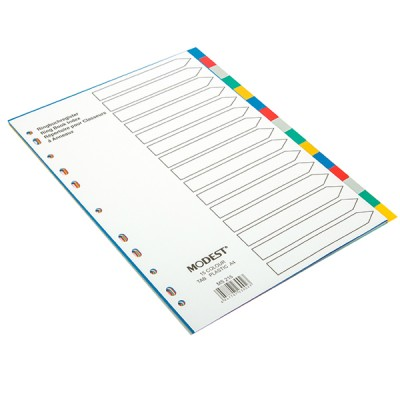 DIVIDER 15 Tab PVC W/O Number