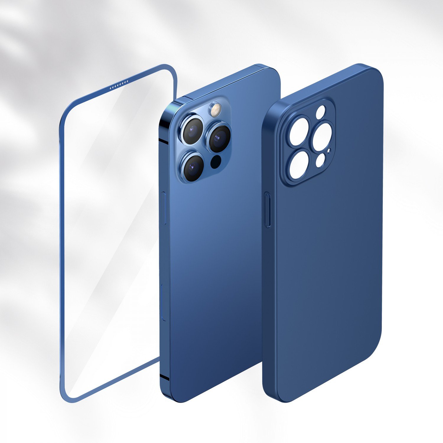 Green 360 Carsaca Plus Case with Normal HD Glass for iPhone 13 Pro Max - Assorted colour