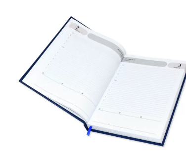 FIS 2023 Agenda Diary English Vinyl Hard Cover, Blue - FSDI75EV23BL