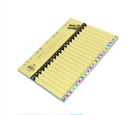 Pack of 10 Pieces Board Divider (A-Z) English, Size A4 Multicolour