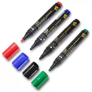 Fis White Board Markers Fine - 4 Pieces (assorted Colors) - FSMKWF04-4