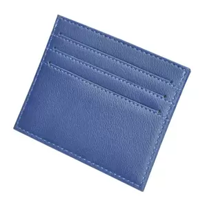 FIS Italian PU Soft Cover Stiched Slim Wallet Polyurethane For Unisex, Top Side open 6 ID Card Pockets, Size 8 x 10.5 cm, Blue Colour - FSPQSW02