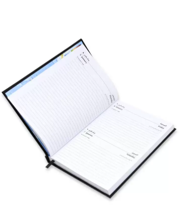 FIS A5 Diary 2023 (Arabic/English) Friday & Saturday Combined, Vinyl Black - FSDI93AE23BK