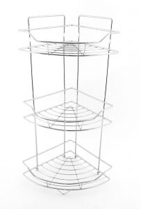 Royalford 3 Tier Corner Rack - Stainless Steel - Silver