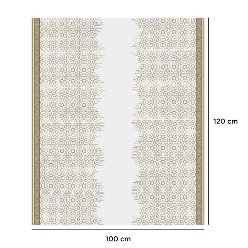 Arabic Pattern Printed White Luxury Sofra Twin Pack (120x100 Cm)