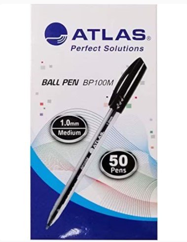 Atlas Ball Pen 1.0mm Medium Box 50 Black