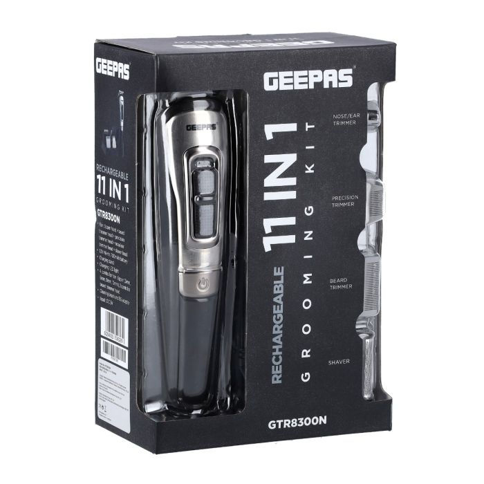11 In 1 Hair Trimmer - Cordless Hair Clippers, Grooming Kit With Stand, LED Indicators | Trimming Kit With 5 Interchangeable Heads For Shaving, Detailing, Grooming Beards, Mustaches, Stubble, Nose And