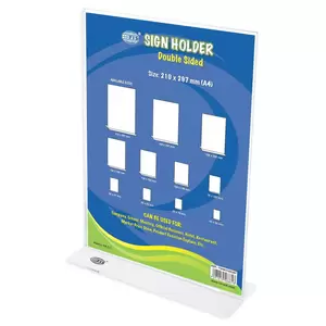 FIS Sign Holder, Up Right Double Sided, 210X297 Mm Pack of 4 Pieces -FSNA210X297-4
