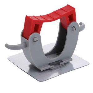 Royalford 2Pcs Single Mop Holder With 2 Hooks - Plastic - Multicolor - 2 Hooks