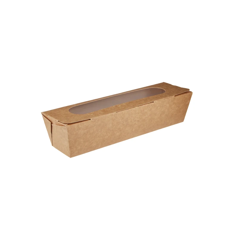 Kraft Baguette Box With Window 250 Pieces
