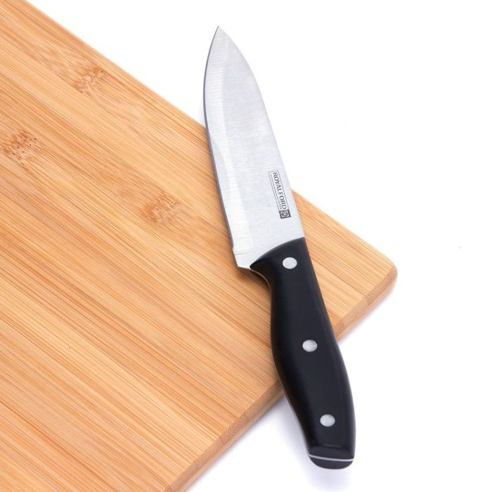 Royalford RF7011 5Pcs Kitchen Tool Set - Potable Block, Stainless Steel, Black, 3 Piece Knife, Kitchen Knife Utensil Set With Scissor And Knife Block