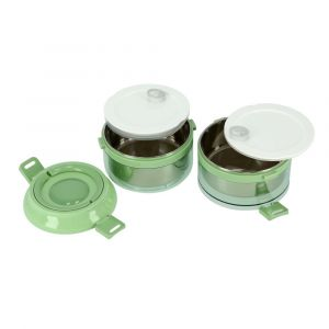 Royalford 16L 2 Layer Lunch Box - Stainless Steel - Green