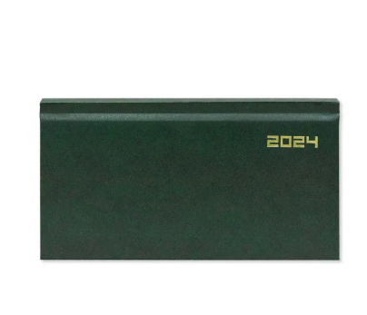 Fis 2024 Slim English Diary Vinyl Hard Cover Green -FSDI51E24GR