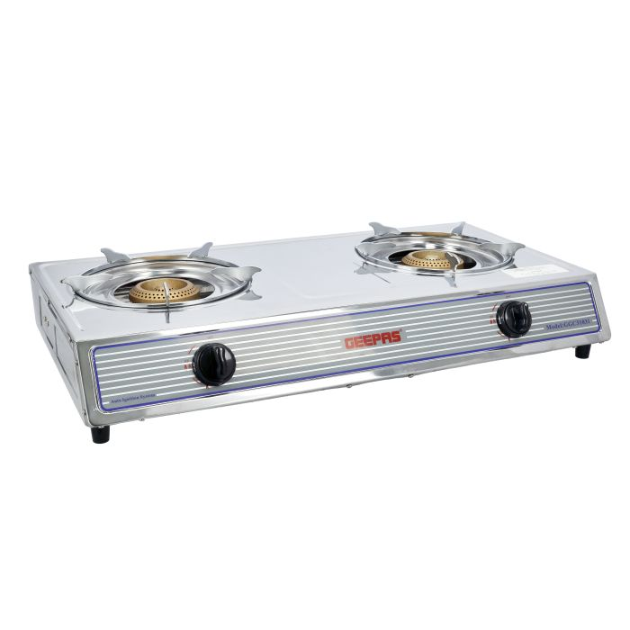 Stainless Steel Gas Cooker, Save Gas 60%, GGC31031 - Stainless Steel Body, Automatic Ignition System, Cast Iron Burner, High-Quality Electroplated Pan Support