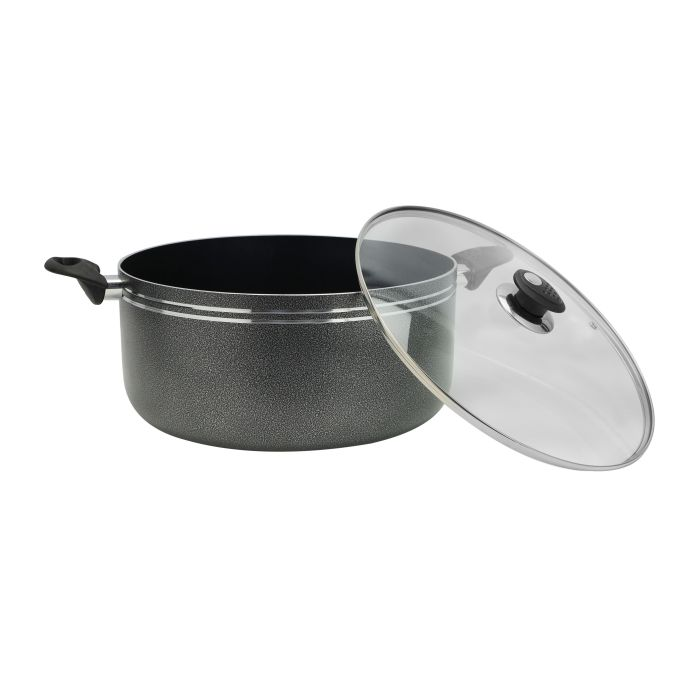 Royalford Aluminum Casserole- RF11195| Non-Stick Aluminum Cookware| Dot Induction Base| Compatible With Hot Plate, Halogen, Gas And Induction Cooktops| 20cm| 3mm Thickness And Strong Bakelite Handles