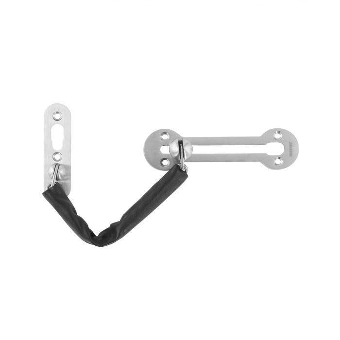 Geepas Door Chain - Stainless Steel Slide Bolt Door Chain, Latch Gate, Latches Safety Door Lock With Anti Theft Chain & Leather Cover | Child Safe | Ideal For Home, Office Front Door