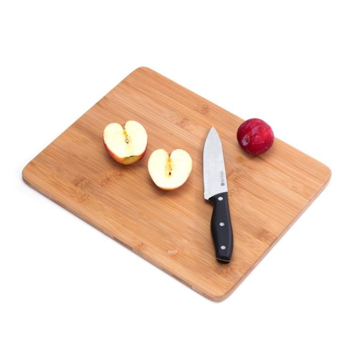 Royalford Organic Bamboo Chopping Board - Large Kitchen Cutting Board (38x30x1.8) Cm - Best For Food Prep, Meat, Vegetables, Bread & Cheese - Professional Grade For Strength, Durability & Lightweight