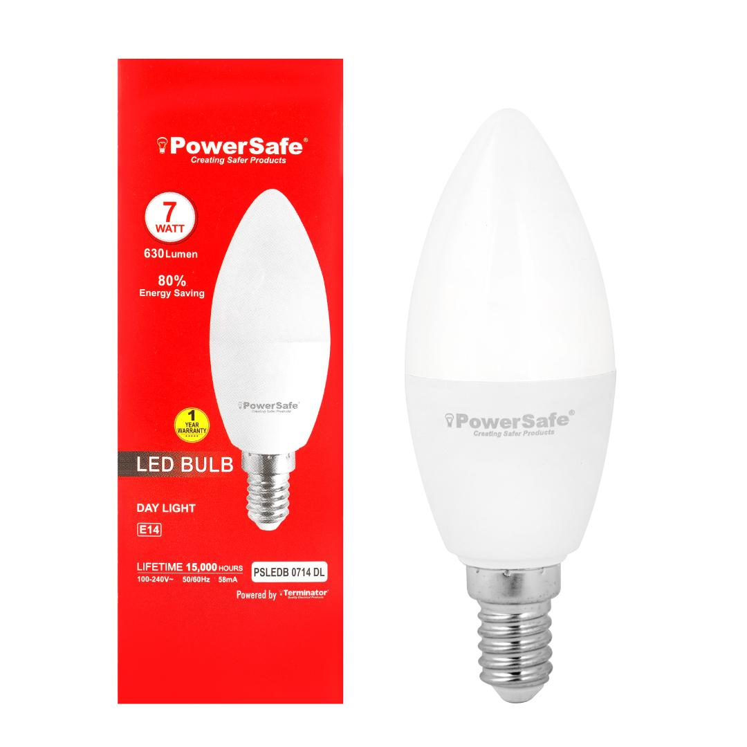 PowerSafe brand 7W LED Candle Bulb E14 – Day Light