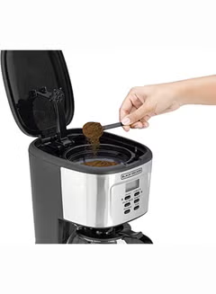 Programmable Coffee Machine 12 Cup Coffee Maker For Drip Coffee And Espresso With Glass Carafe 1.5 L 900 W DCM85-B5 Black/Silver