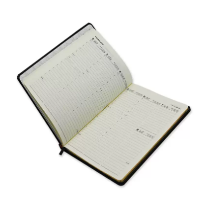 FIS 2023 Golden Diary A5 (Arabic/English) Bonded Leather 1-Side Padded Black - FSDI78AEGB23BK